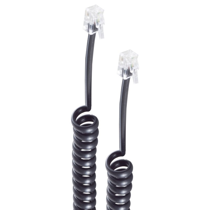 shiverpeaks câble casque RJ10, spiralé, noir, 4,0 m
