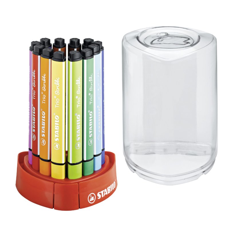STABILO felt-tip pens Trio Scribbi, triangular, washable, 12 pieces