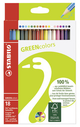 STABILO GREENcolors kleurpotloden, zeskant, 3,0 mm, 18 stuks