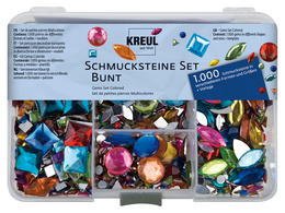 KREUL knutselset gekleurde steentjes, 1000 stuks, verschillende vormen