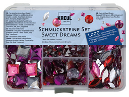 KREUL kralenset Zoete Dromen, 1000 stuks, rosa/pink/rood/transparant