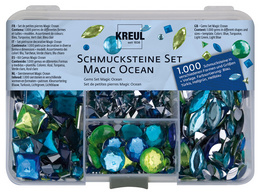 KREUL edelsteenset Magische Oceaan, 1.000 stuks, blauw/turquoise/lichtgroen