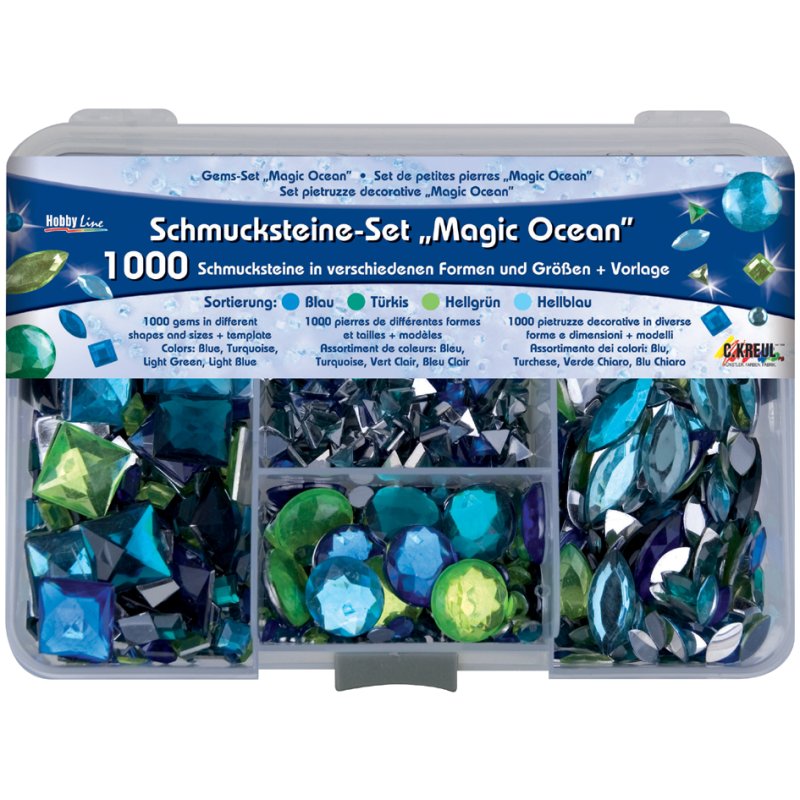 KREUL gemstone set Magic Ocean, 1,000 pieces, blue/turquoise/light green/light blue