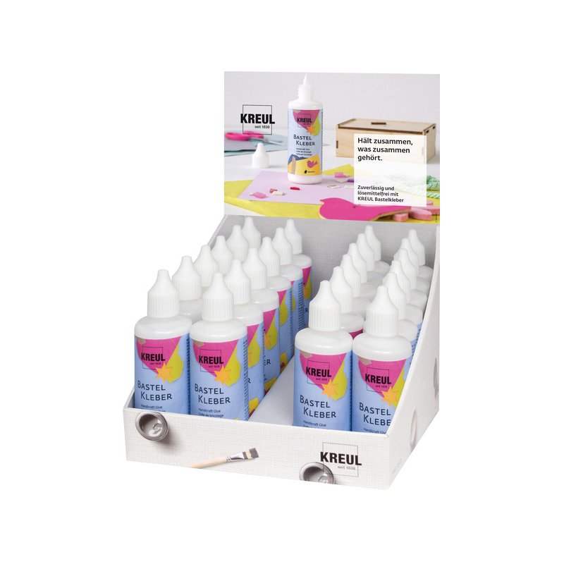 KREUL colle de loisir créatif, flacon plastique, 80 ml, 24 pièces