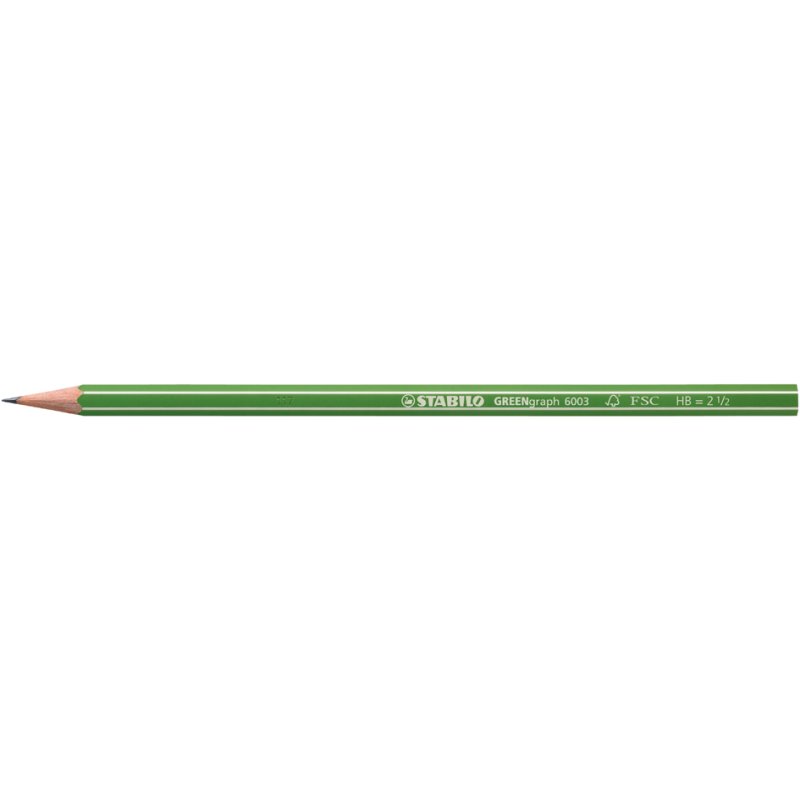 STABILO GREENgraph hexagonal HB pencil, without eraser, green with white stripes
