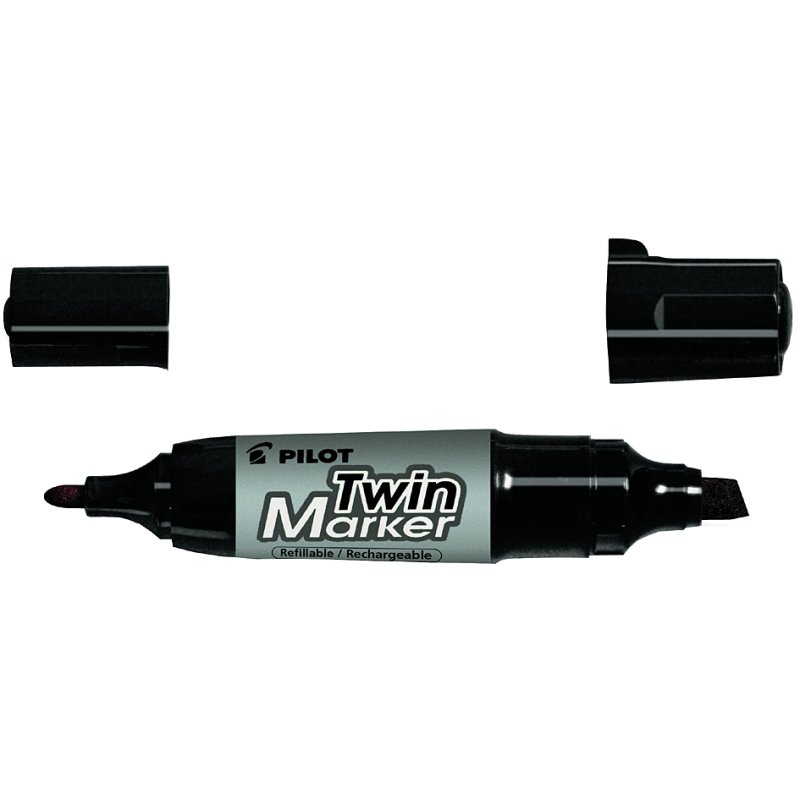 PILOT permanent marker Twin Marker Jumbo, black, 2 tips, 1-6.5 mm