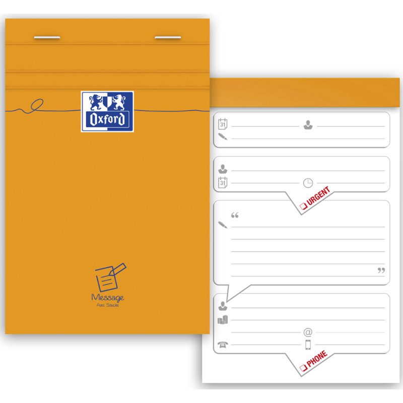 Oxford bloc-mémo ligné, 110×170 mm, orange, 80 feuilles