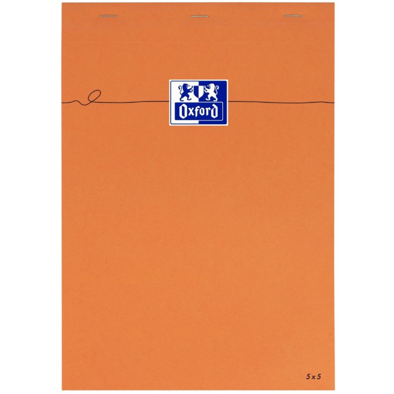 Oxford bloc-notes A4, quadrillé, orange, 80 feuilles