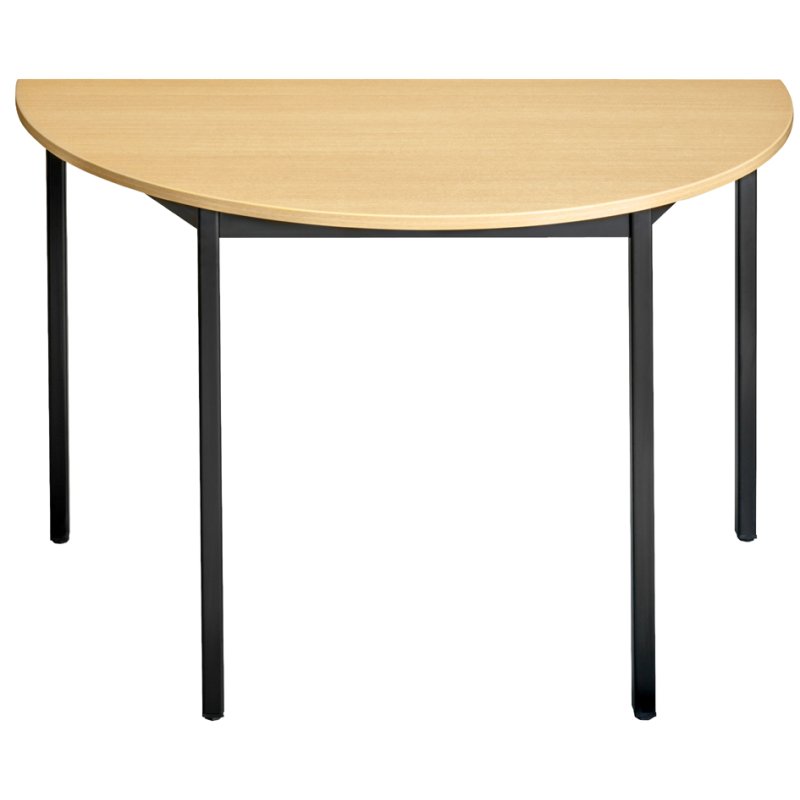 SODEMATUB bijzettafel 120DRHN, halfrond, beuken/zwart, diameter 120 cm