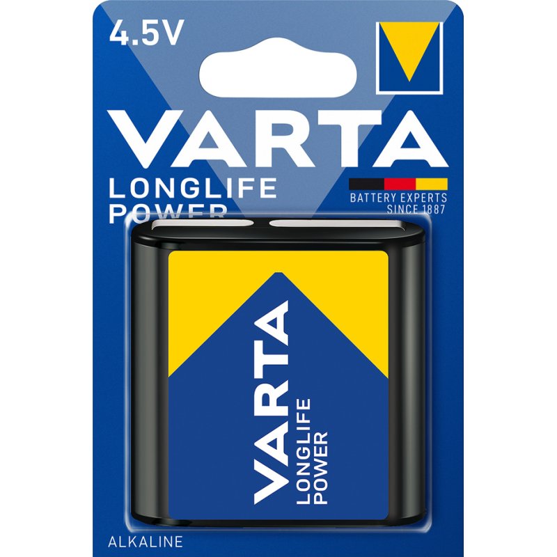 VARTA alkaline blokbatterij 4,5V Longlife Power, 3LR12, 4,5 volt