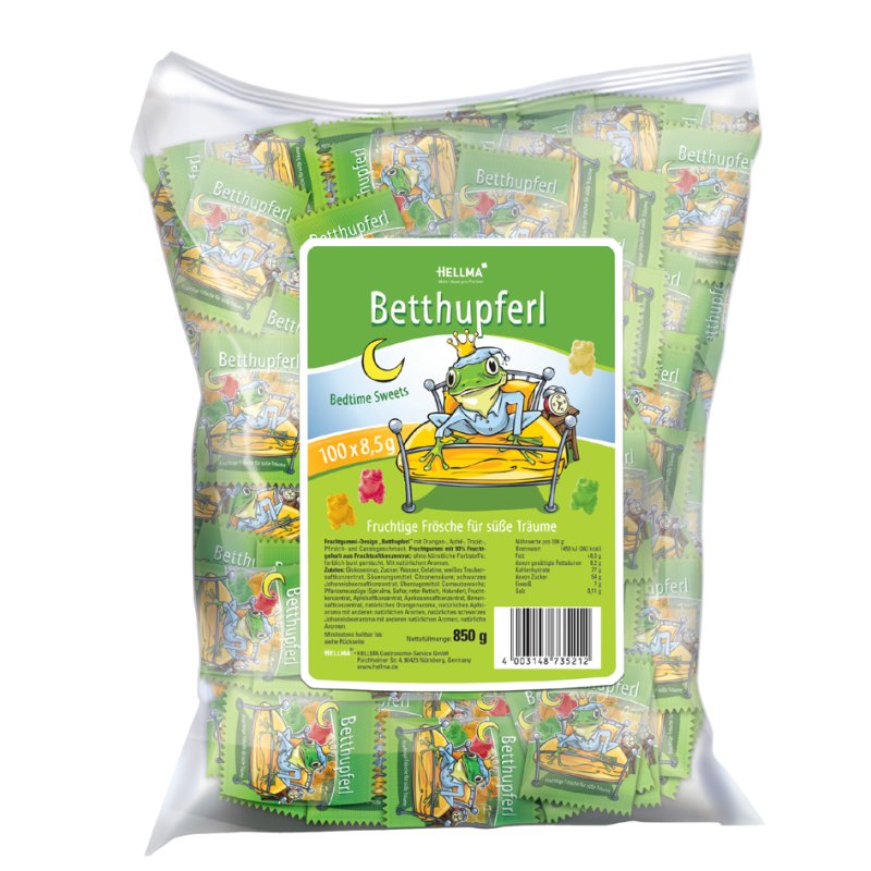 HELLMA fruit gum Betthupferl, mini bags, 100 pieces of 8.5 g