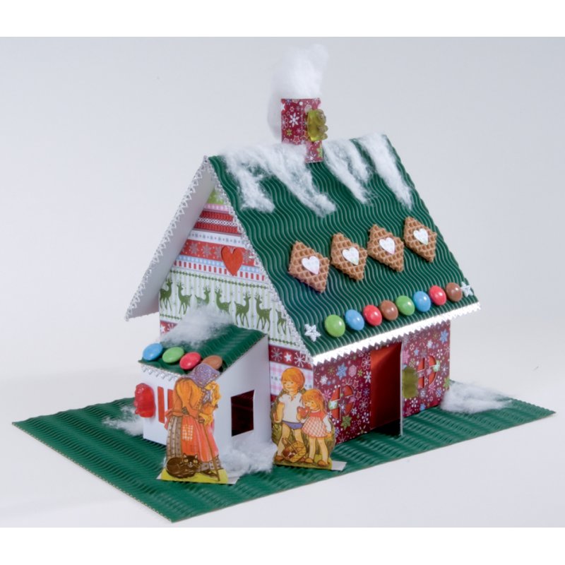 HEYDA knutselset knapperhuisje, wit karton, 320×220×224 mm