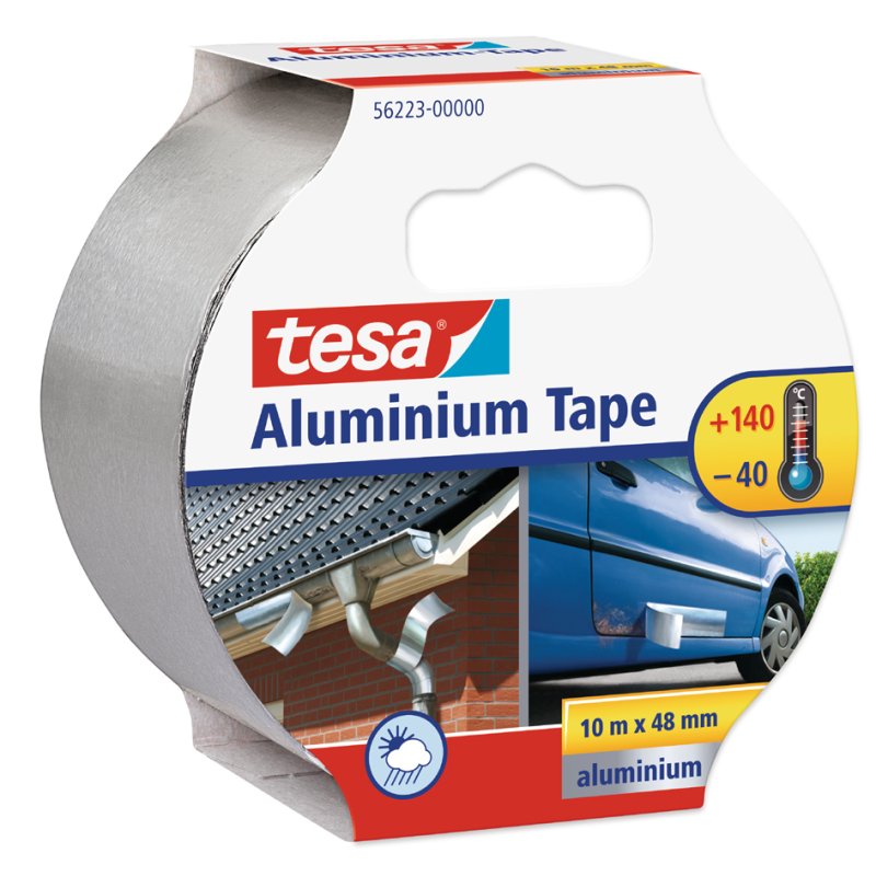 tesa aluminium reparatietape, zilver, 10 m × 50 mm