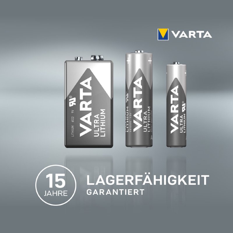 VARTA Ultra Lithium batterijen AAA, 1,5 volt, 1.100 mAh, 4 stuks