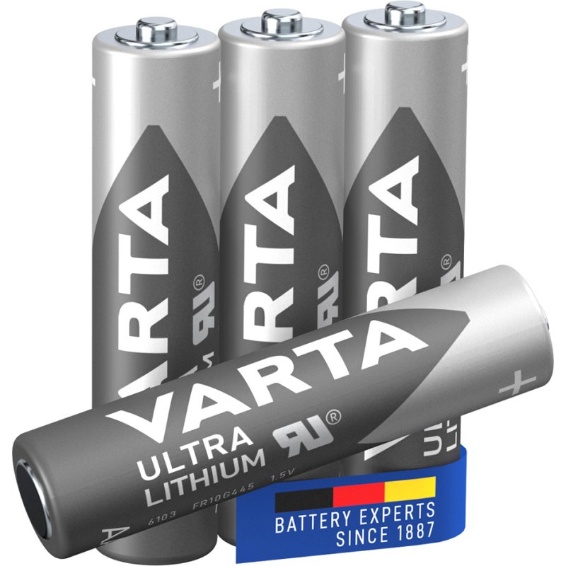 VARTA Ultra Lithium batterijen AAA, 1,5 volt, 1.100 mAh, 4 stuks