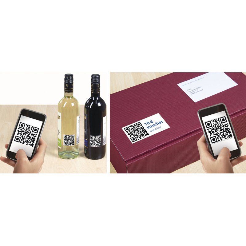HERMA Étiquettes codes QR, rectangulaire, blanc, 80×40 mm