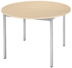 SODEMATUB universele tafel 80ROEA, rond 800 mm, esdoorn/aluminium