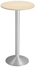 SODEMATUB statafel, 600 mm doorsnede, esdoorn blad, aluminium onderstel