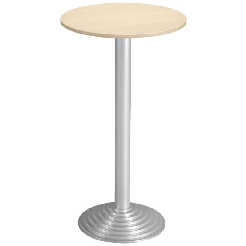 SODEMATUB table haute, 600 mm de diamètre, plateau en hêtre, piétement aluminium