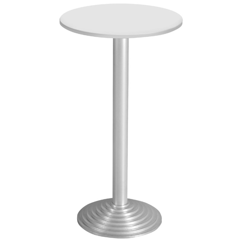 SODEMATUB table haute, 600 mm de diamètre, plateau en hêtre, piétement aluminium