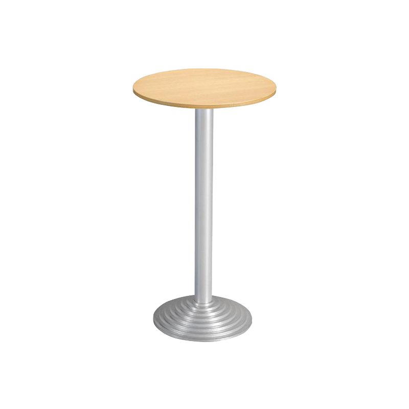 SODEMATUB table haute, 600 mm de diamètre, plateau en hêtre, piétement aluminium