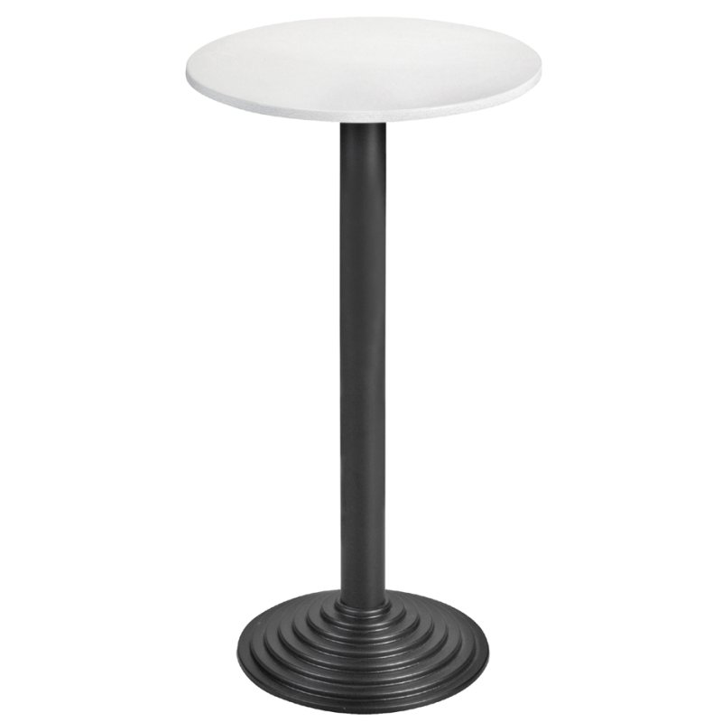 SODEMATUB table haute, diamètre 600 mm, plateau hêtre, piètement noir