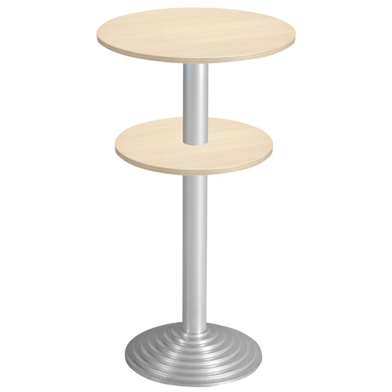 SODEMATUB table haute 2Pla, 2 plateaux de travail, gris clair/aluminium argenté, hauteur 1100 mm