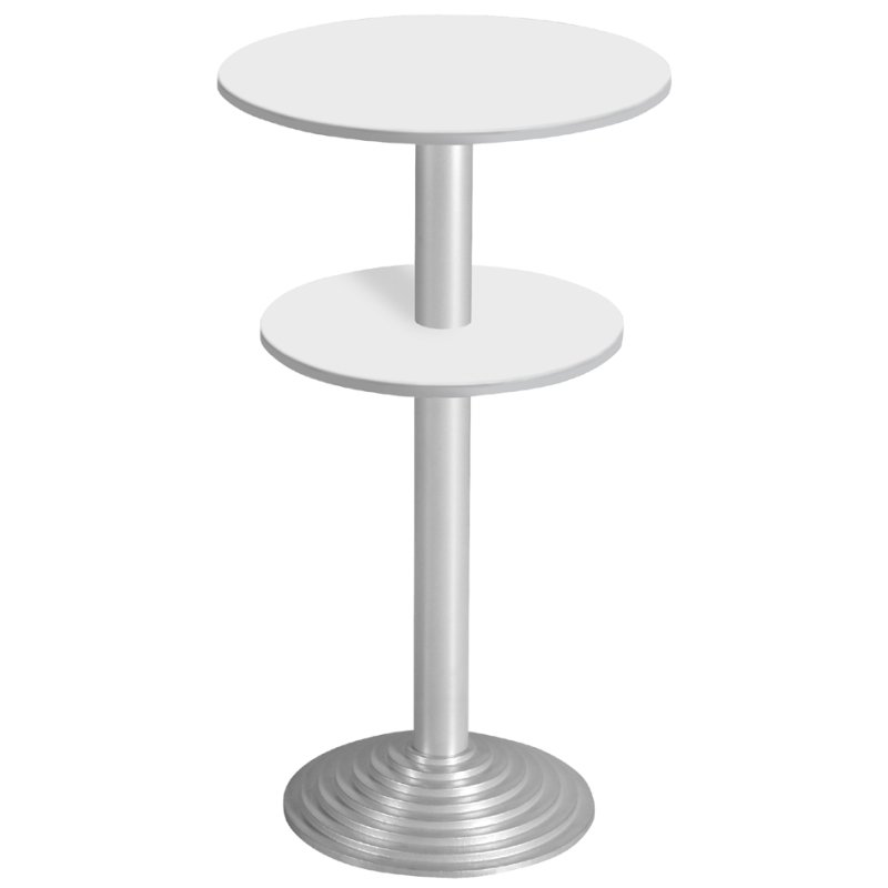 SODEMATUB table haute 2Pla, 2 plateaux de travail, gris clair/aluminium argenté, hauteur 1100 mm
