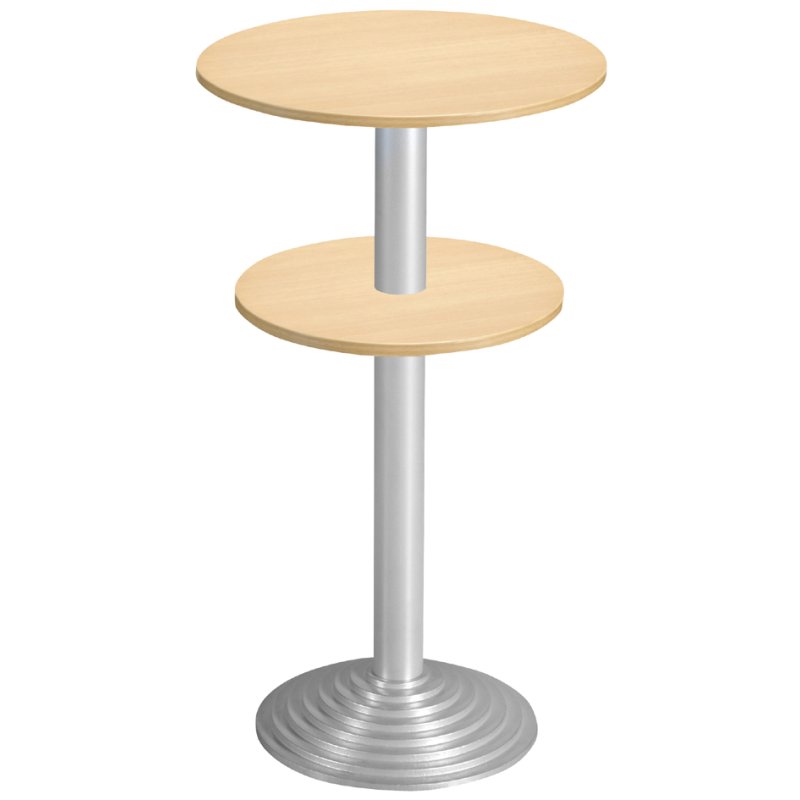 SODEMATUB table haute 2Pla, 2 plateaux de travail, gris clair/aluminium argenté, hauteur 1100 mm