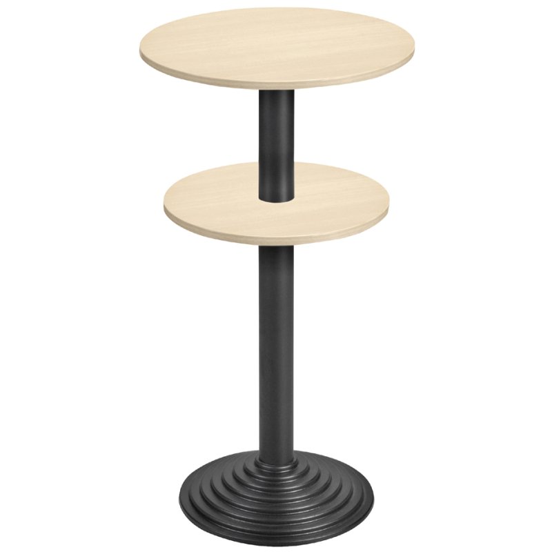 SODEMATUB table haute 2Pla, 2 plateaux de travail, érable/noir, hauteur 1100 mm