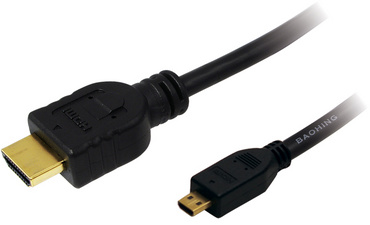 LogiLink HDMI kabel A naar micro D, 1,5 m, zwart
