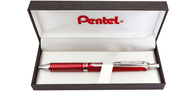 Pentel EnerGel Sterling gelroller BL407, navulbaar, zwart, zilver metaal