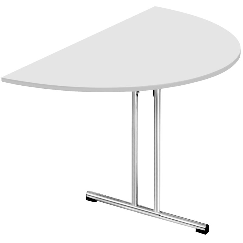 SODEMATUB klaptafel Chromeline1, halfrond, lichtgrijs, 1400 mm