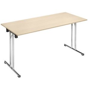 SODEMATUB klaptafel Chromeline1, ahorn, verchroomd onderstel, 160×70×74 cm