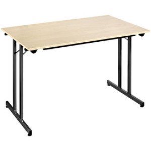 SODEMATUB klapstafel, beukenhout, zwart onderstel, 1400×800 mm