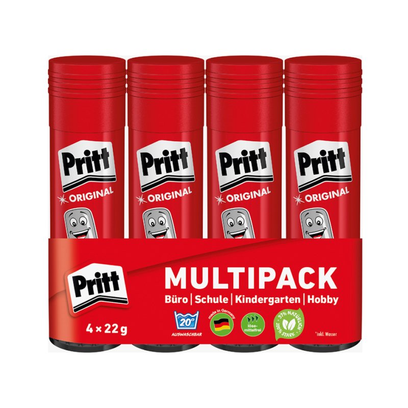 Pritt bâton de colle 4-pack, sans solvant, 43 g