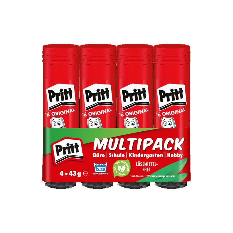 Pritt bâton de colle 4-pack, sans solvant, 43 g
