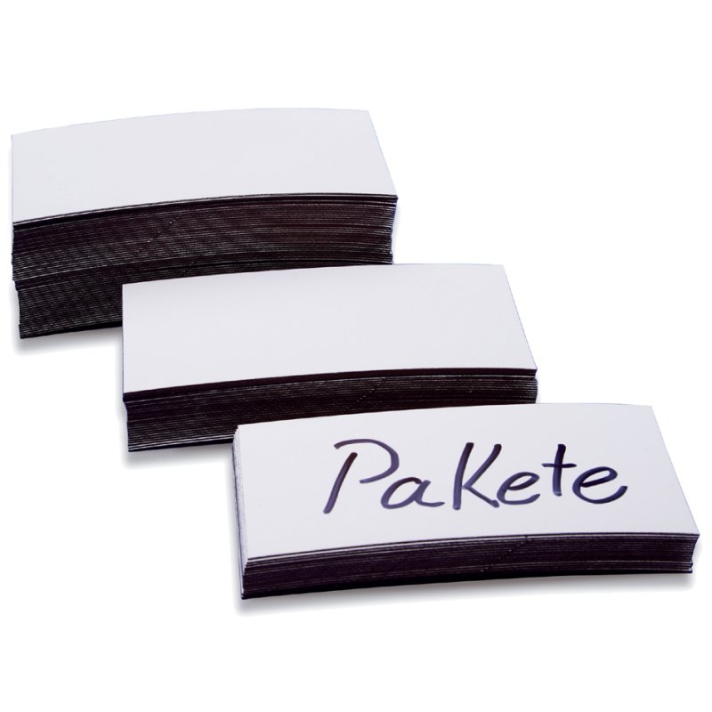 magnetoplan Étiquettes magnétiques, blanc, 50 × 100 × 0,6 mm, 100 pièces