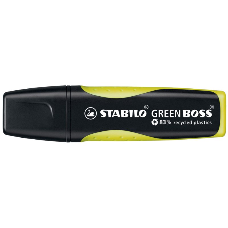 STABILO surligneur GREEN BOSS, jaune, rechargeable, 83% plastique recyclé