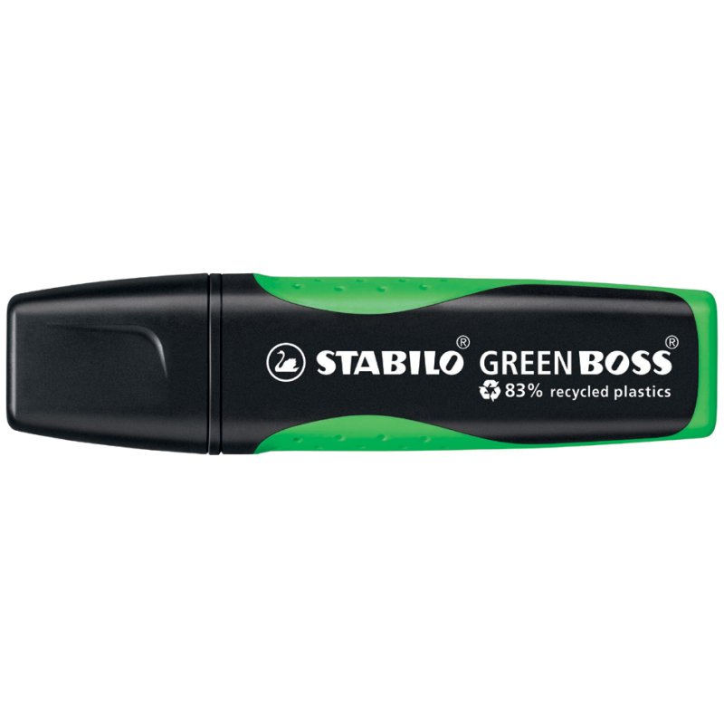 STABILO surligneur GREEN BOSS, jaune, rechargeable, 83% plastique recyclé