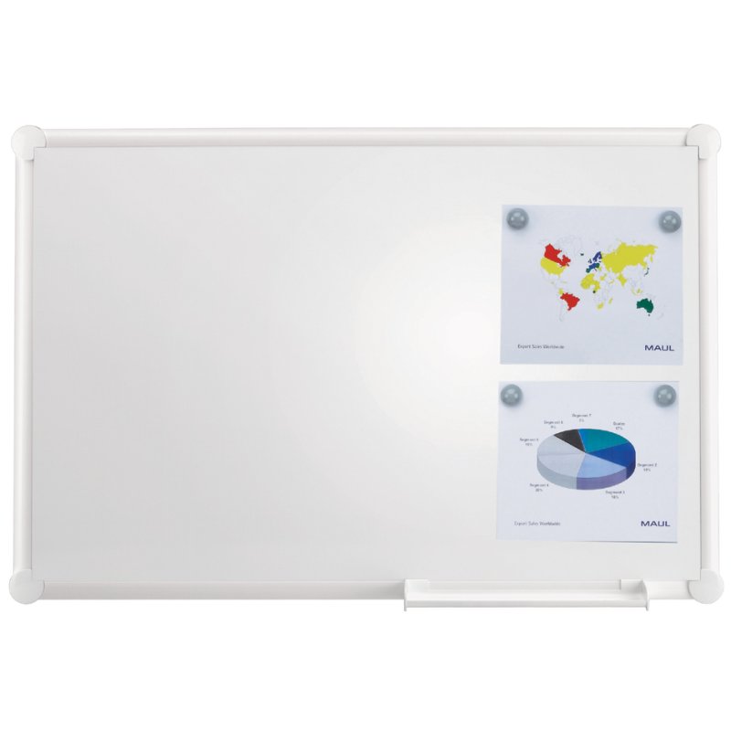 MAUL whiteboard 2000 blanc, 90×60 cm, magnétique, cadre aluminium