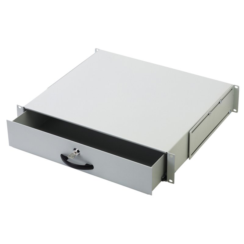 DIGITUS Porte-documents 19", 2 hauteurs, gris clair RAL 7035, extensible