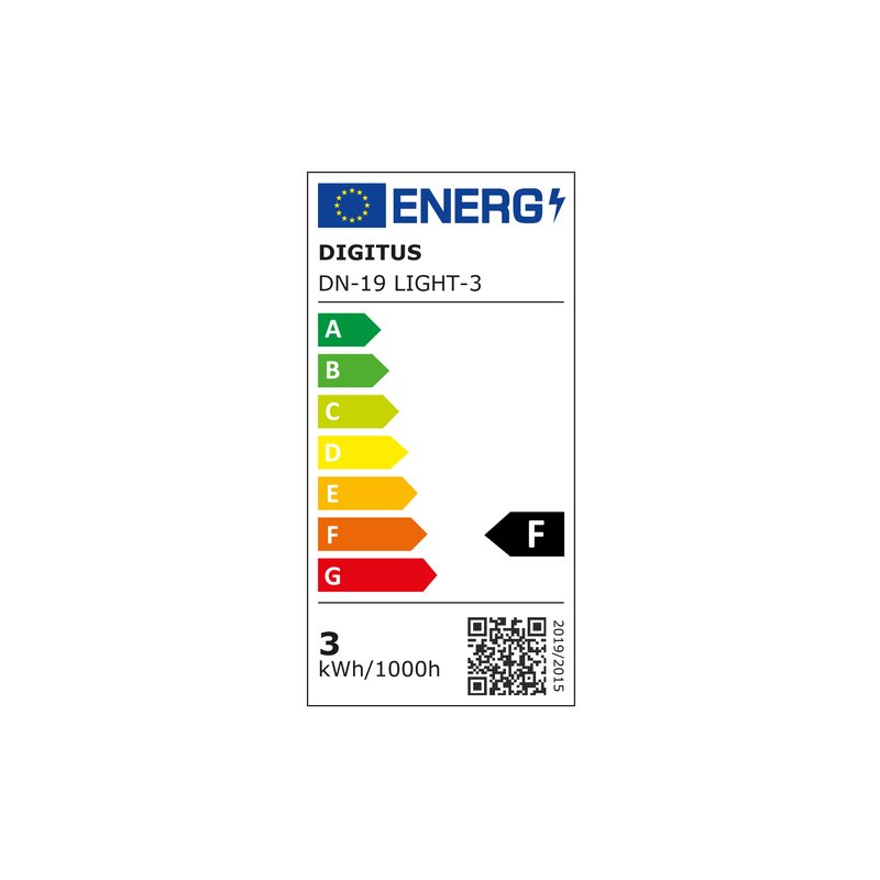 DIGITUS Luminaire d'éclairage de baie 19", 2 niveaux d'éclairage, 12 watts