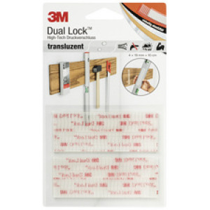 3M Dual Lock klittenband sluiting, transparant, 19×100 mm, zelfklevend