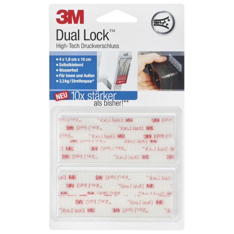 3M Dual Lock klittenband sluiting, transparant, 19×100 mm, zelfklevend