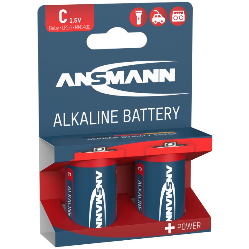ANSMANN piles alcalines C LR14, 2 pièces
