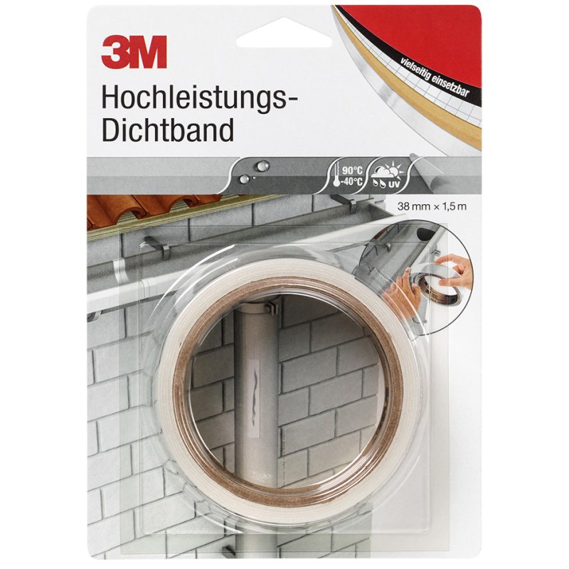 3M afdichtingstape 4411B+, acryl foam, 50 mm × 33 m, zwart