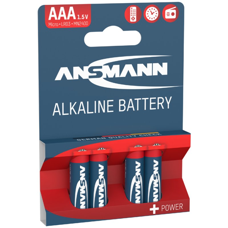 ANSMANN alkaline batterijen AAA, 4 stuks