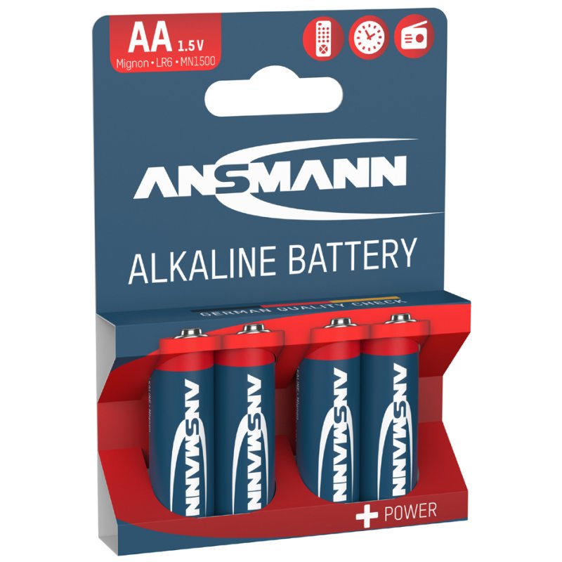 ANSMANN alkaline batterijen AA, 4 stuks