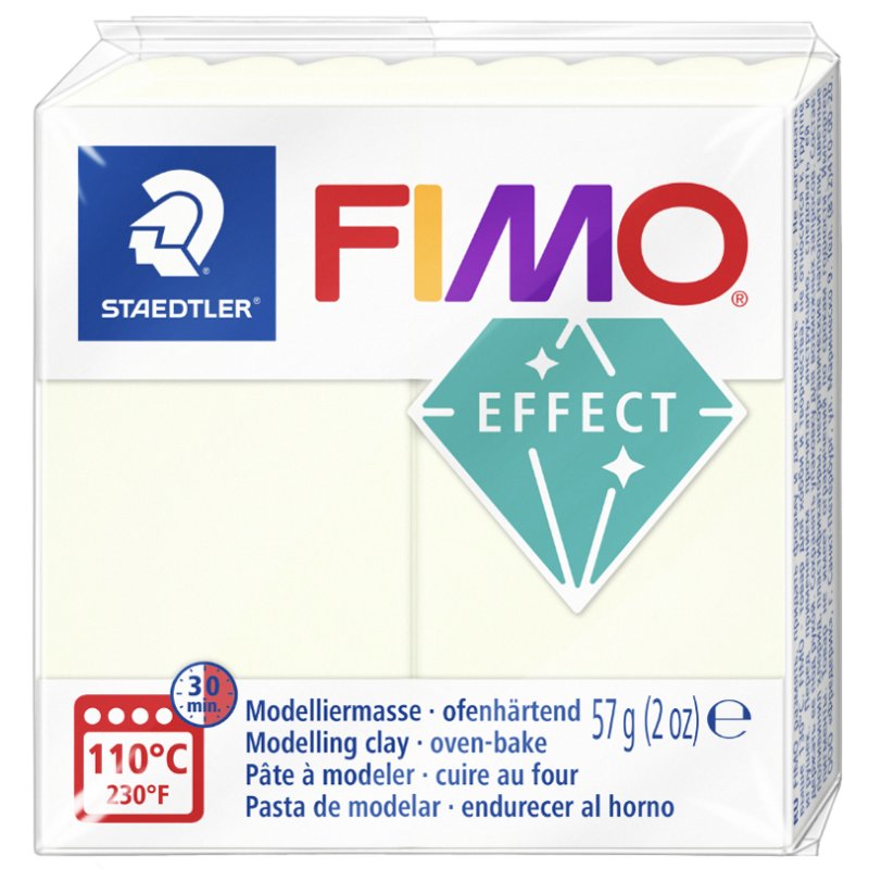 FIMO pâte à modeler EFFECT, luminescence nocturne, durcissable au four 110°C, 57 g